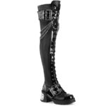 Demonia Japan ブラック ストレッチ ビーガン レザー Bratty-304