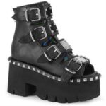 Demonia Japan ブラック ビーガン レザー&ホログラム アッシュ-70 - Image 6